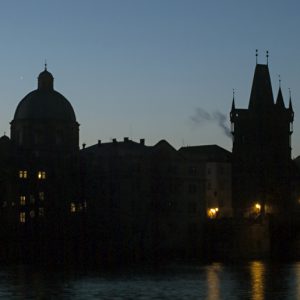 Venus, Jupiter, and the Moon over Starometska