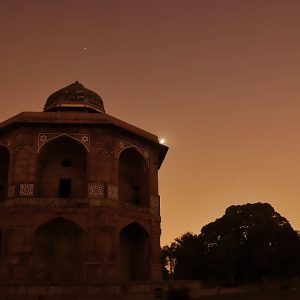 Moon and Planets above New Delhi