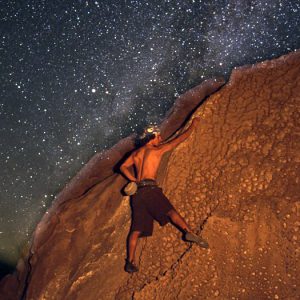 Bouldering under the Milky Way
