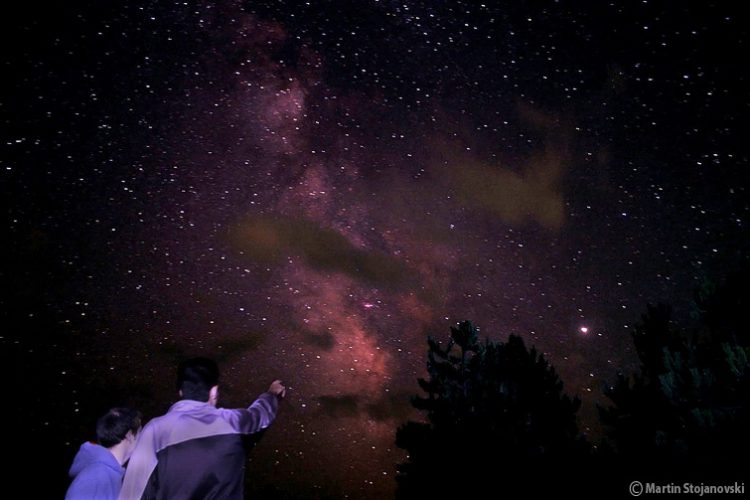 Pointing at the Milky Way