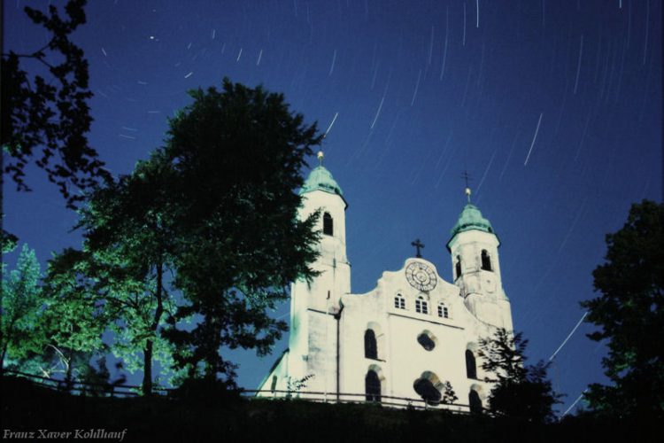 Star Trails on a Moonlit Night