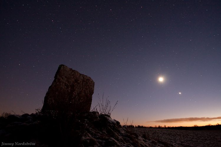 Moon and Jupiter over Hogehall