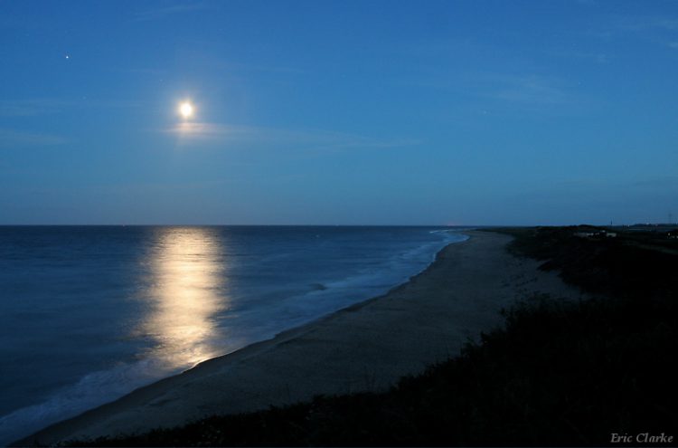 Moon and Jupiter over Cahore Strand