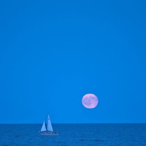 Moonrise over Lake Michigan