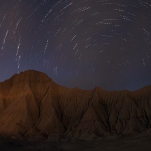 Star Trails over Martian Mountains