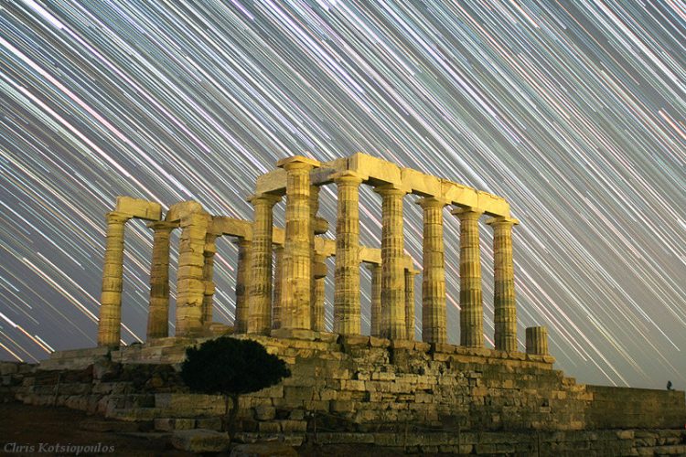 Sounio Temple Star Trails