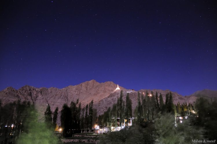 Moonlight over Tsemo Gompa