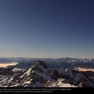 Orion and the Alps in Moonlight