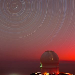 Star Trails Over CFH Telescope