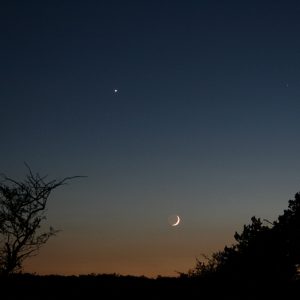 Moon and Venus above Nyakas Hill