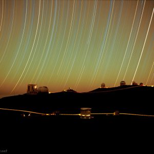 Star Trails Over Mauna Kea Observatory