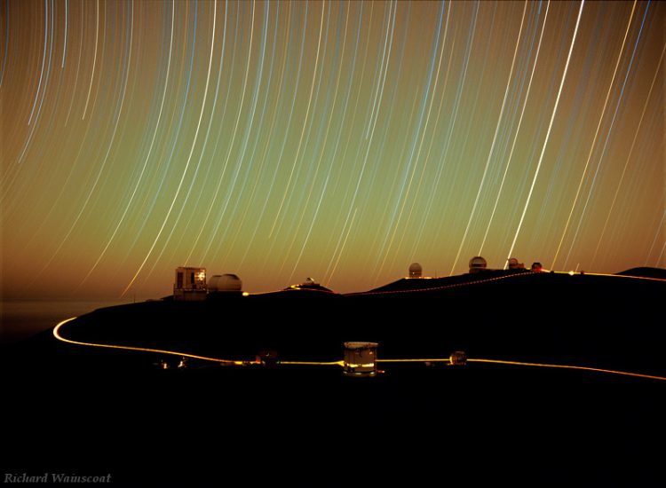 Star Trails Over Mauna Kea Observatory