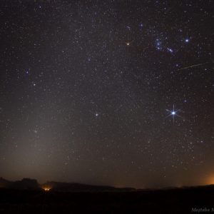 Zodiac Light and Meteor