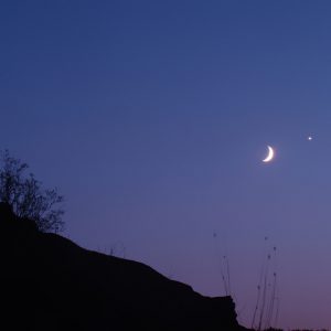 Waxing Crescent Moon meets Venus