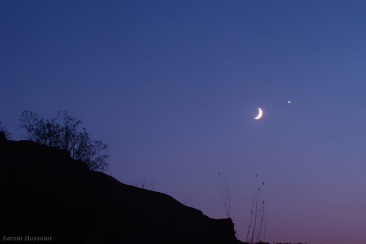 Waxing Crescent Moon meets Venus