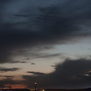 Moon and Venus in the Clouds