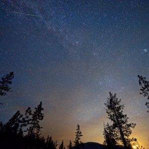 Meteor at Moonrise