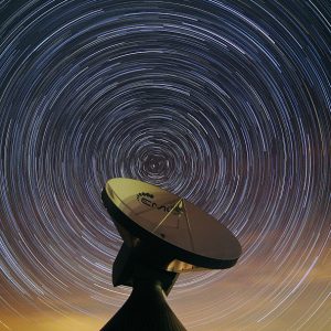 Star Trails over 32m Teleport Antenna