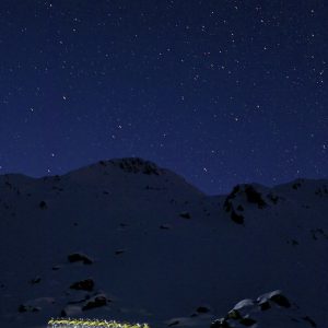 Winter Ski-touring Night Sky