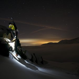 Winter Ski-touring Night Sky