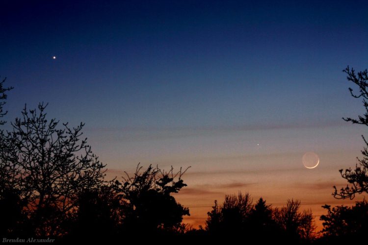 Venus, Mercury, and Crescent Moon