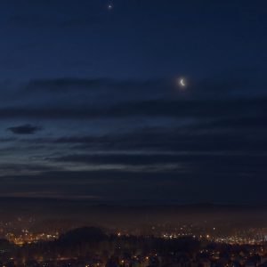 Moon and Venus over Sweden