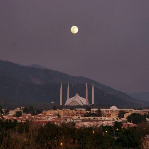 Full Moon Over Faisal Mosque