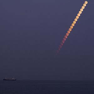 Moonrise above Persian Gulf