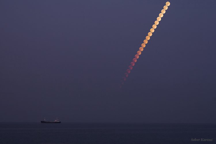 Moonrise above Persian Gulf