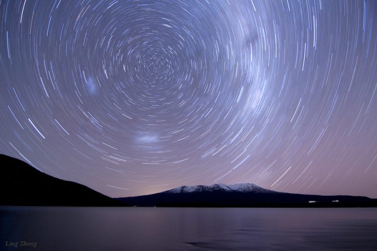 Star Trails above Mount Tongariro