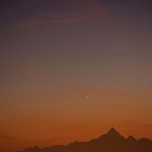 Moon and Venus over Monviso