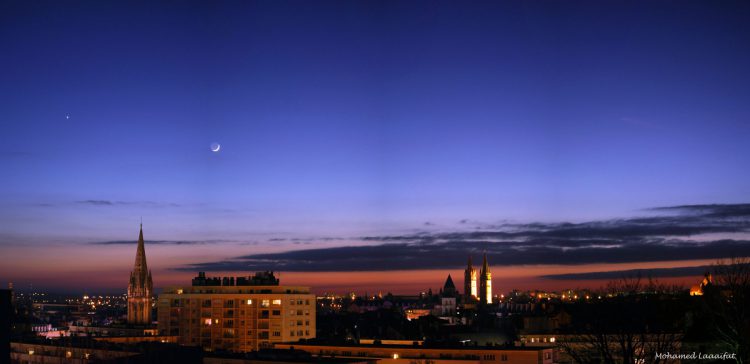 Moon and Venus over Caen