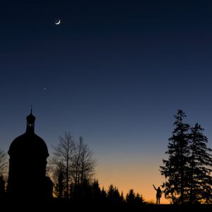 Moon and Venus over Ottobeuren