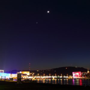 Moon and Venus over Linz