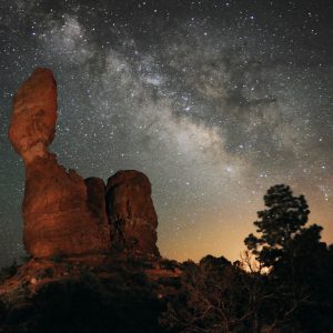 The Milky Way over Balance Rock