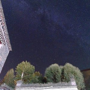 Milky Way over a Tibetan House