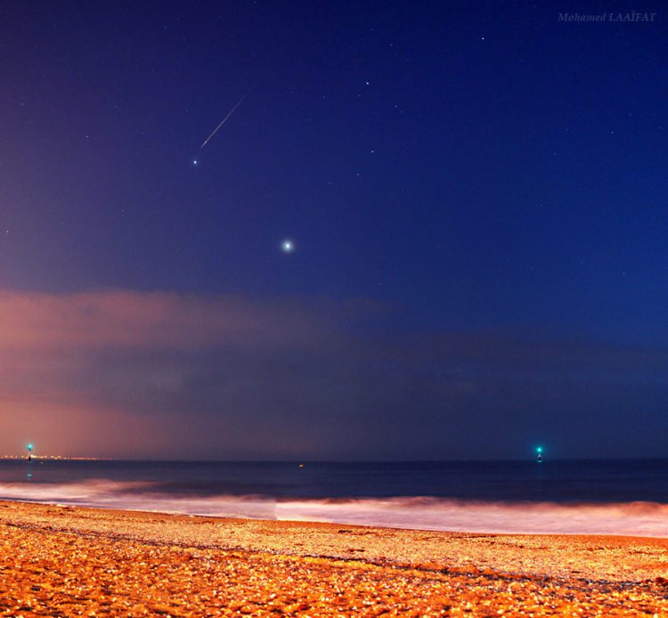 Jupiter and Venus over Normandy Coast