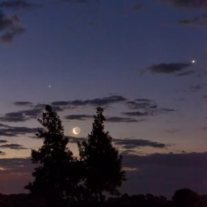 Jupiter, Earthshine and Venus from Argentina