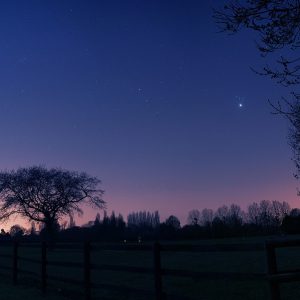 Venus and Pleiades over Normandy