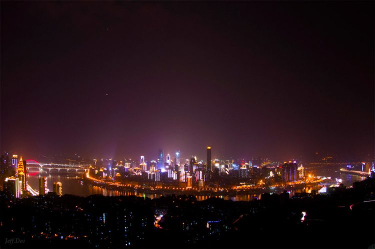Venus, Juipter and Moon over Chongqing