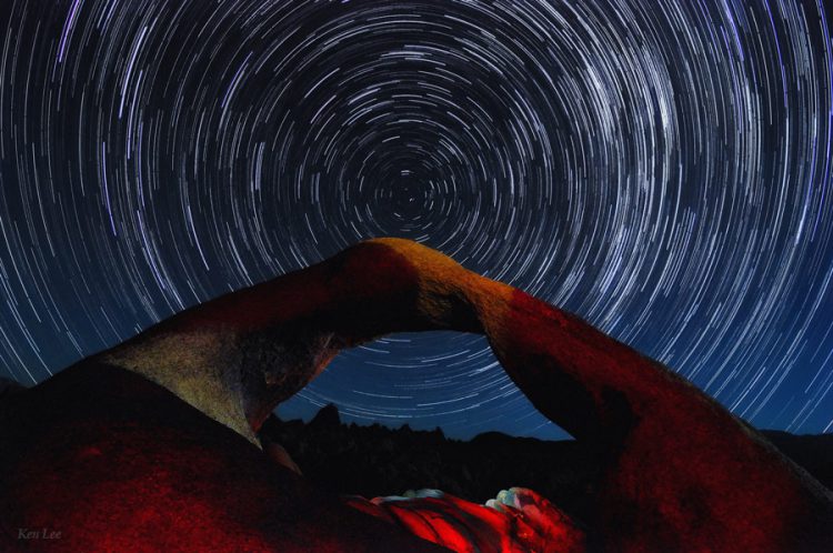 Mobius Arch Polaris Star Trails
