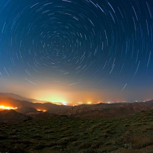 Star Trails Against the Lights