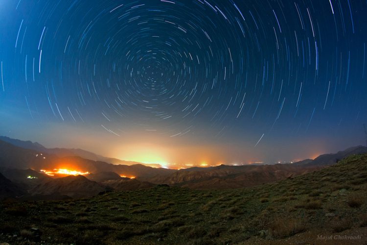 Star Trails Against the Lights