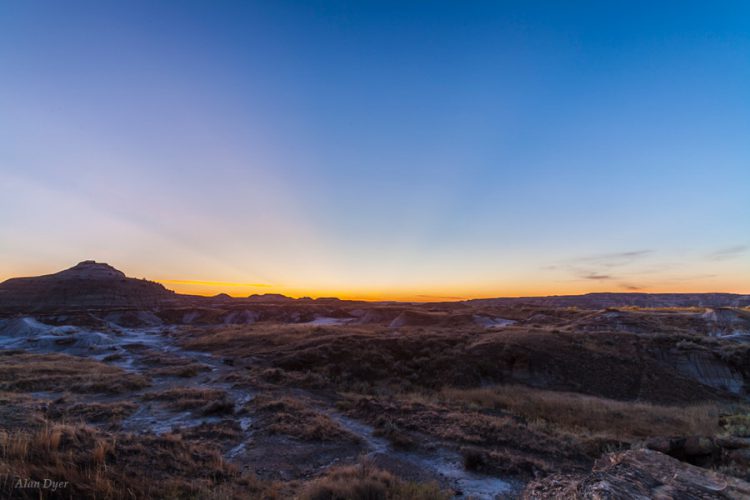 Twilight at Dinosaur Provincial Park