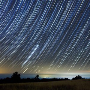 Perseid Meteor Star Trails