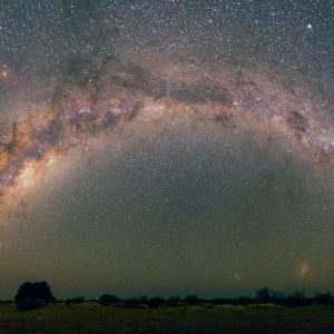Milky Way & Magellanic Clouds over Kalahari Desert
