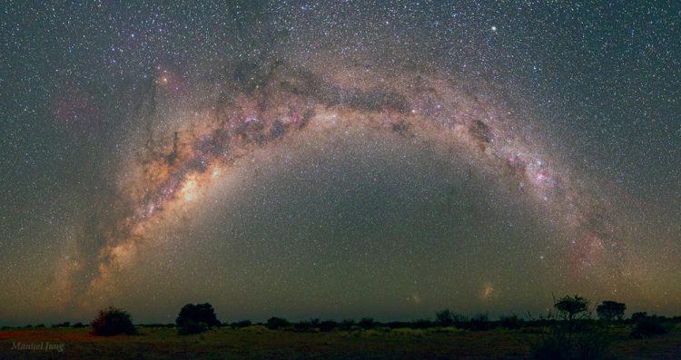 Milky Way & Magellanic Clouds over Kalahari Desert