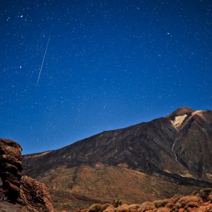 Geminid Meteor Over Teide National Park