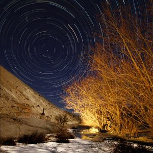 Winter Startrails and a Meteor