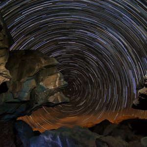 Star Trails Around the Rock